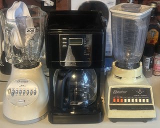 3 Pcs - 2 Osterizer Blenders And Mr Coffee Coffee Maker (not Tested)