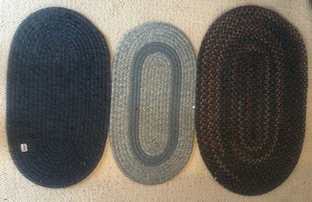 3 Pcs Oval Braided Mats, 2 At 30' X 16.5' And Largest 37' X 25'