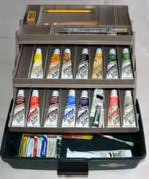 Complete Oil Painting Set - 21 Tubes And Assorted Brushes