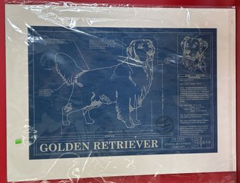 Matted I.M. Paws Animal Blue Print Of Golden Retriever, 30' X 22'