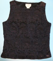 Beaded Silk Ladies Top From Talbots - Size 6