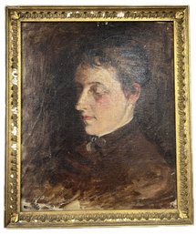 Antique Portrait By George Albert Frost Of His Wife, Oil On Canvas, 16'W X 19'H