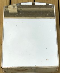 Vintage Shabby Chic White Metal Medicine Mirrored Cabinet, 1-Interior Shelf, 112.25'W X 4'D X 15'H