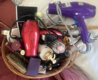 Lot Of Ladies Toiletries Including 2-Hair Dryers, New Unopened Hair Brushes, Perfumes And So Much More!