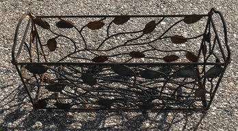 Vintage Wire Foliate Dewsign Outdoor Planter Pot Holder, Nice Patina, 24' X 10' 11.5'H