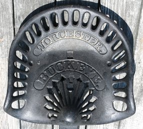 Cast Iron Buckeye/worcester Tractor Seat With Brackets