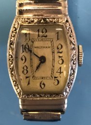 Vintage Ladies Waltham Wrist Watch, Metal Unknown, Back Not Removed