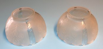 Pair Of Glass Lampshades - 4' H X 7' Diameter
