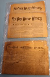 Three Antique Newspapers From New York - 2 - 1914-new York Witness  1 - 1889 New York Tribune