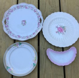 4 Pc Vintage And Antique China 1-Platter, 2-Plate & 1 Dresser Dish