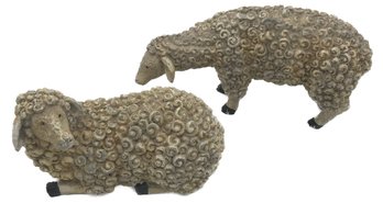 Good Size Pair Of Decorator Folk Art Sheep