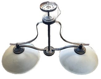 Large 2 Frosted Shade Hanging Ceiling Light