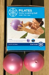 Set Of 3 Pilates Body Sculpting Balls And Unopened Instructional DVD