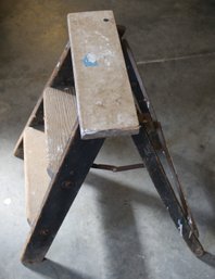 Vintage Wood Stepladder - 22' High - 14' Wide