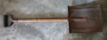 Vintage Wood Shovel With Flat Blade - 33.5' High