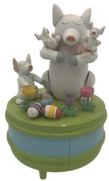 Vintage Dept 56 Easter Spring Music Box Plays 'It's A Small World After All'
