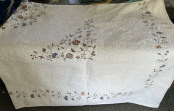 Embroidered Quilt In Nice And Clean Condition, No Signes Of Wear, 124' X 120'