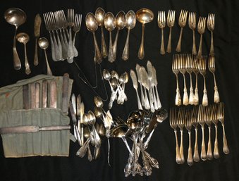 Large Quantity Of Silverplate And Stainless Dinnerware Utensils