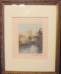 Framed Wallace Nutting Hand Colored Photograph