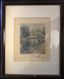 Framed Hand Colored Photo Signed W. Nutting - Frame 9.5' X 8' - Image 3.75' X 3'