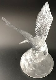 Vintage Press Glass Eagle With Raised Wings, 6.5' X 6'8'H