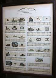 Framed Lithograph: 'The Musical Alphabet' By Mrs. T. Welsh