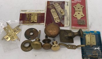 Lot Of Misc Antique, Vintage And Brass Knobs And Hinges