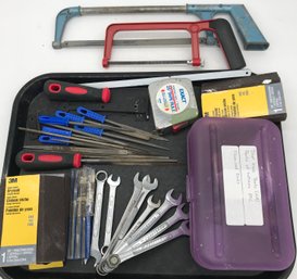 Lot Of Misc Small Hand Tools, Measuring Tap, Craftsman Wrenches And More