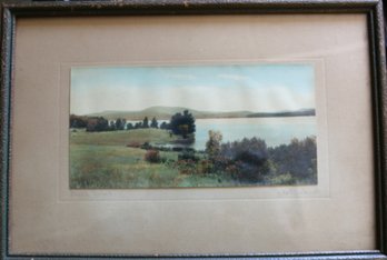 Framed J. C. Bicknell Hand Colored Photograph - Title: 'Black Point'
