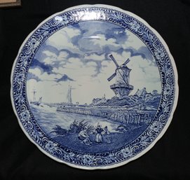 Delfts Boch Royal Sphinx Large Charger Platter Windmill Wall Hanging 15' Diameter -  Holland