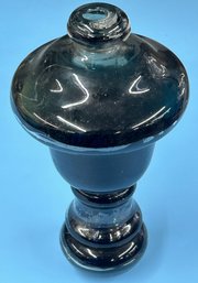 Antique Deep Blue/Green Glass Lighting Rod Insulator, 5.75' Diam. X 10.5'H