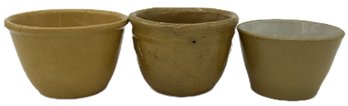 3 Pcs Antique English Mochaware Small Bowls, Largest 3-7/8' X 2.5'H