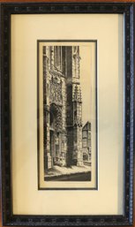 Framed And Signed Etching By John Taylor Arms - 1942