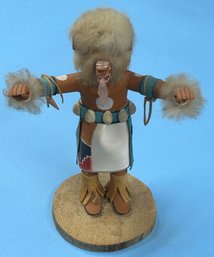 Vintage Navajo Kachina Bear Doll, 11'H, K. Blue Eyes