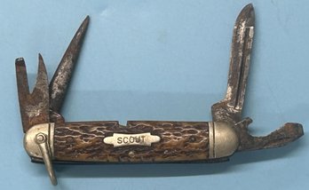 Vintage Scout Pocket Knife, 4-1/8'L (Closed)
