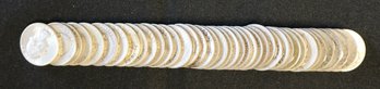 Roll Of 40 Mixed Date Silver Washington Quarters - 1930's To 1950's - Some Mintmarked