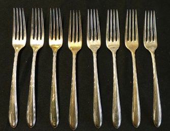 Eight Towle Sterling Dinner Forks - Silver Flutes Pattern - 11.35 Ozt