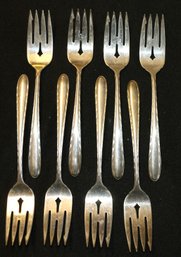 Eight Towle Sterling Salad Forks - Silver Flutes Pattern - 10.71 Ozt