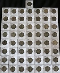 Partial Set Of Silver Walking Liberty Half Dollars - 57 Coins - Includes Some Key Coins - Circulated