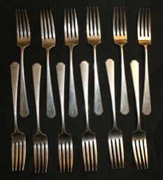 Twelve Sterling Silver Dinner Forks By Weidlich Bros. - 17.38 Ozt