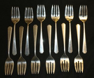 Twelve Sterling Silver Salad Forks By Weidlich Bros. - 11.38 Ozt