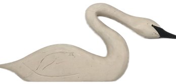 Vintage Wooden Swan Signed J. Dudley The Boyds Collection Ltd, 23' X 1.75' X 9.5'H