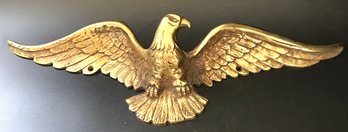Vintge Solid Cast Brass Over The Door Eagle Signed On Obverse 'MONTICELLO', 19.75' X 2' X 5.5'H