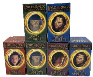 6 Pcs Lord Of The Rings Glass Goblets In Original Boxes