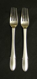 Two Sterling Silver Dinner Forks By Georg Jensen - Copenhagen - Made 1933-1944 - 3.62 Ozt