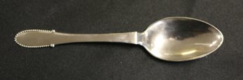 Silver Serving Spoon By Georg Jensen - Copenhagen - Beaded Pattern - Made In 1921 - 1.90 Ozt