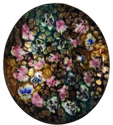 Gorgeous And Colorful Mid-Century Raised Enameled Copper Art Plate, 7-7/8' Diam.