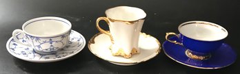 Vintage 3 Pcs Tea Or Chocolate Cup & Saucer Sets