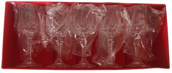 5 Pcs New In Box French Cristal D' Argues Longchamp Water Goblet, Clear, Lead Crystal #1