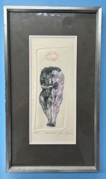 Vintage 1966 John Silk Deckard 'Hugs & Kisses' Hand Printed, Artist Signed, Matted & Framed, 10.75' X 19.5'H